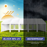 PHI VILLA 32'x16' Outdoor Heavy Duty Party Tent Large Commercial Canopy Wedding Event Shelter Carport with Removable Sidewalls & 4 Storage Bags for PHI VILLA