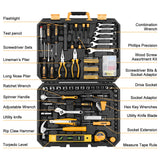 DEKOPRO 208 Piece Tool Set,General Household Hand Tool Kit, Auto Repair Tool Box with Plastic Toolbox Storage Case DEKOPRO