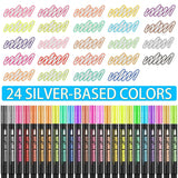 Double Line Outline Markers 24 Colors Super Squiggles Glitter Markers Self Outline Metallic Markers, Doodle Shimmer Markers Drawing Pens for OUNIY