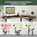 FEZIBO 63" L Shaped Standing Desk with 4 Drawers, Electric Standing Gaming Desk Adjustable Height, Corner Stand up Desk with Splice Board, Black FEZIBO