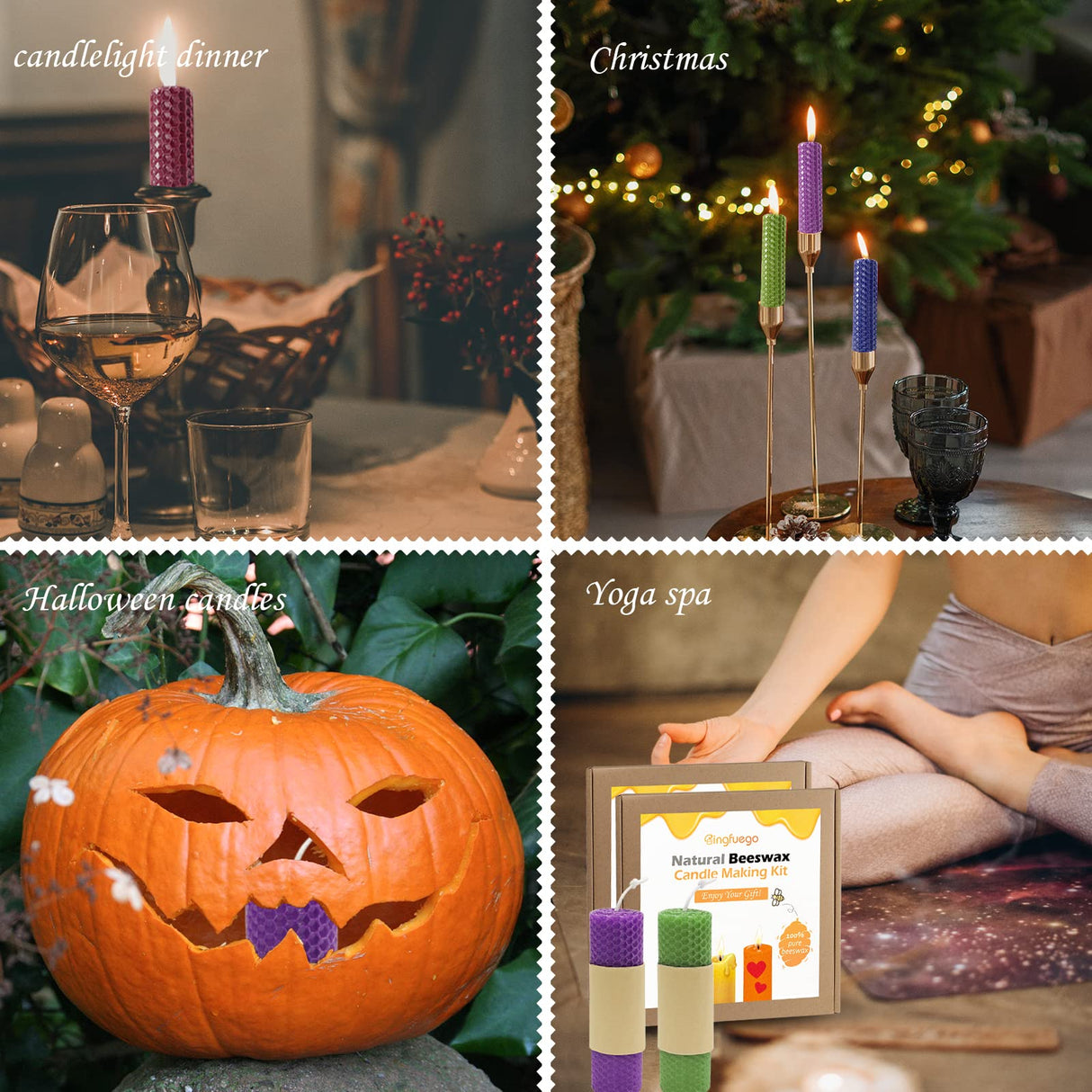 Beeswax Candle Making Kit for kids-12 Bright Colors Beeswax Sheets for Candle Making, Natural Beeswax Candle Making Kit for Adults, 100% Pure Beeswax Bingfuego