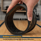 POWERTEC 70148-P2 2-1/2 Inch Dust Control Flex Cuff with Steel Hose Clamps, Hose Connector Rubber Cuff Coupler for Woodworking Dust Collection POWERTEC