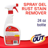 Iron OUT Spray Gel Rust Stain Remover, Remove and Prevent Rust Stains in Bathrooms, Kitchens, Appliances, Laundry, Outdoors, white 24 Fl Oz (Pack of Iron OUT