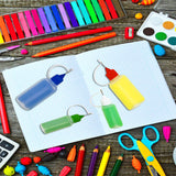 XYSMZM 12 Pcs 1 Ounce Precision Tip Applicator Bottles, 30ML Needle Tip Glue Bottles for DIY Paper Quilling Craft, with 2 Mini Funnel, 6 Color Lids XYSMZM