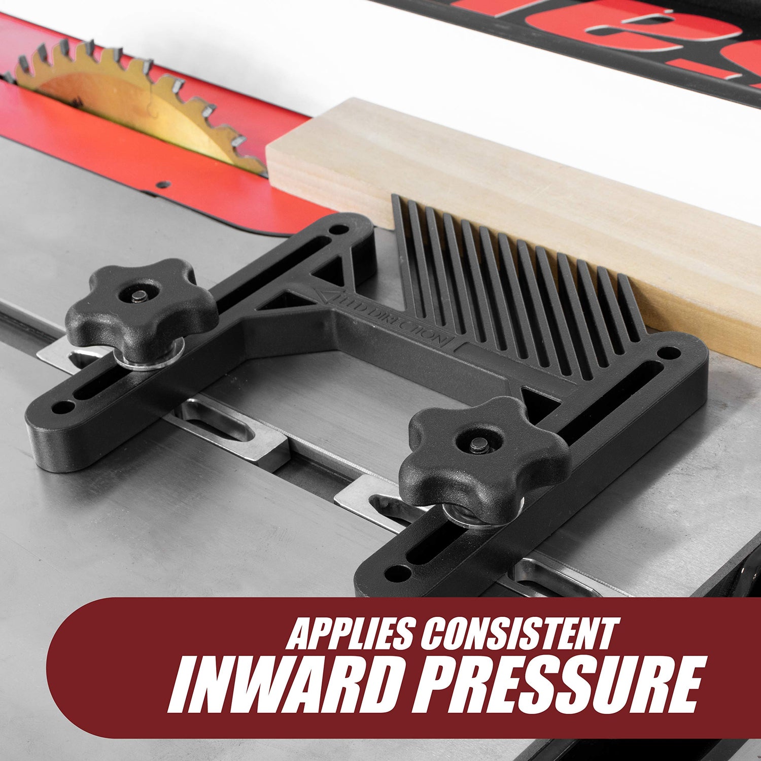 Peachtree Woodworking Supply Single Deluxe Featherboard with Aluminum Miter Lock Bar and T Bolt Hardware for Track or Miter Slot Mounting Ideal for Peachtree Woodworking Supply