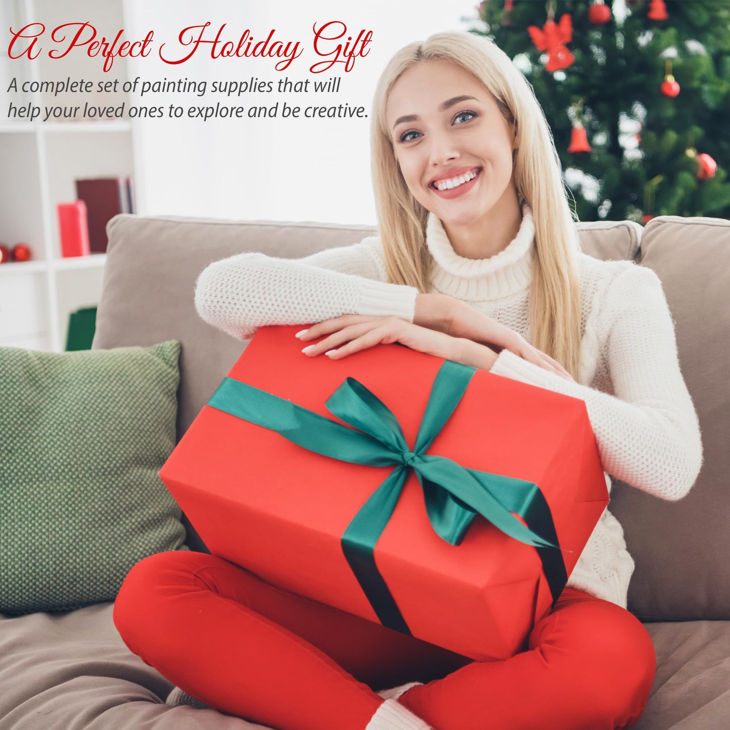 KEFF Large Deluxe Art Painting Supplies Set - 140-Piece Professional Paint Kit for Adults & Kids with Acrylic, Watercolor & Oil Paints, Aluminum KEFF