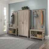 Bush Furniture Key West Tall Storage Cabinet with Doors in Washed Gray | Accent Chest for Home Office, Living Room, Entryway, Kitchen Pantry and More Bush Business Furniture