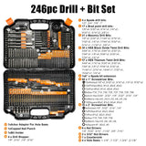 EnerTwist Drill Bit Set, 246-Pieces Drill Bits and Driver Set for Wood Metal Cement Drilling and Screw Driving, Full Combo Kit Assorted in Plastic ENERTWIST