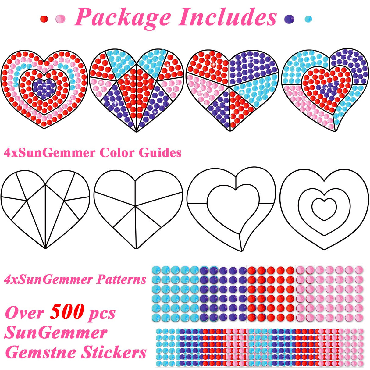 Valentines Day Gift for Kids, Valentine's Day Arts and Crafts, Sun Gemmers Art Crafts Suncatcher Kits for Children Teenagers Kids at 6-8, DIY Diamond chiazllta