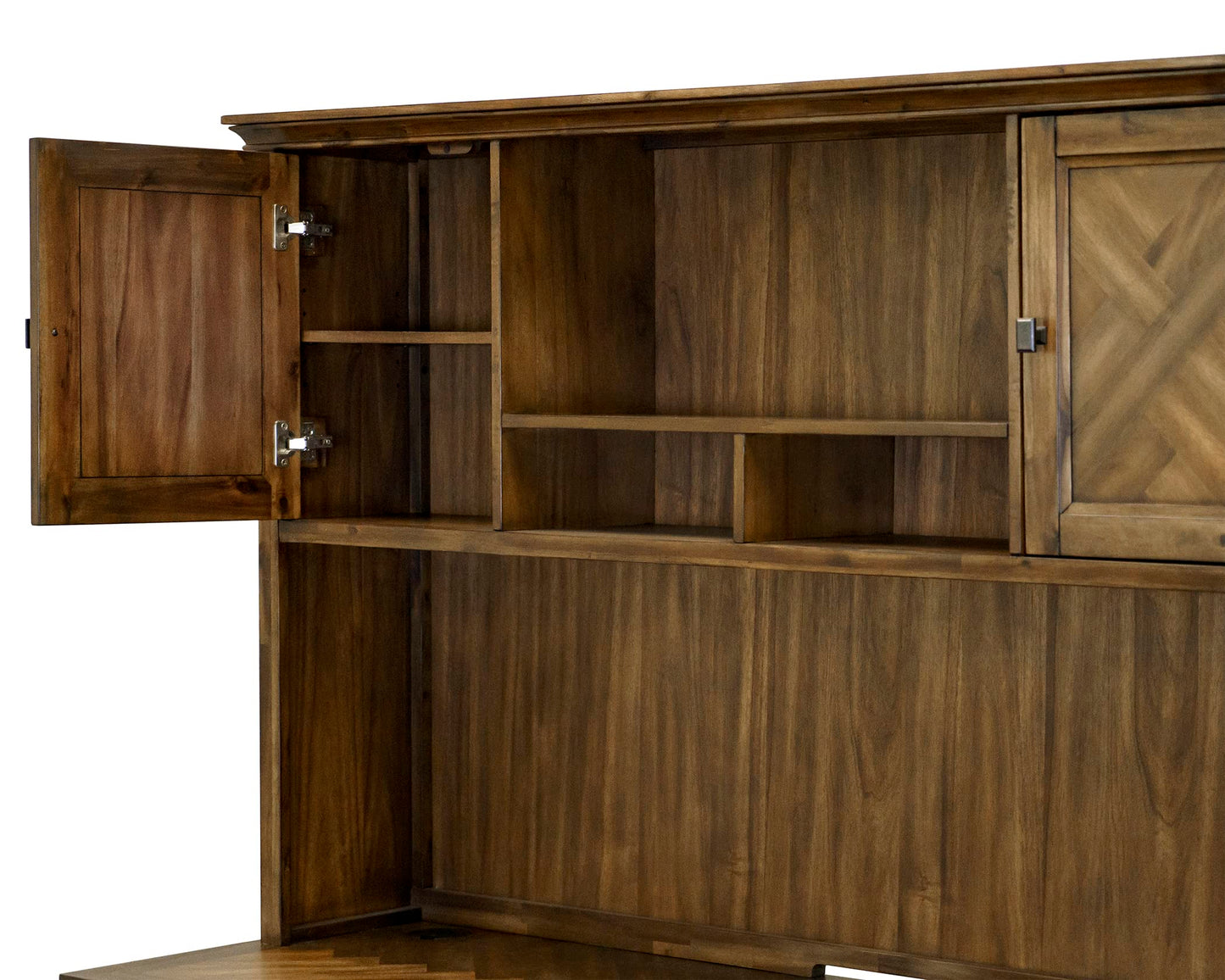 Martin Furniture Traditional Wood Doors, Office Storage, Fully Assembled, Brown Hutch - WoodArtSupply