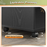 DEVAISE 3-Drawer Wood File Cabinet with Lock, Mobile Lateral Filing Cabinet, Black DEVAISE