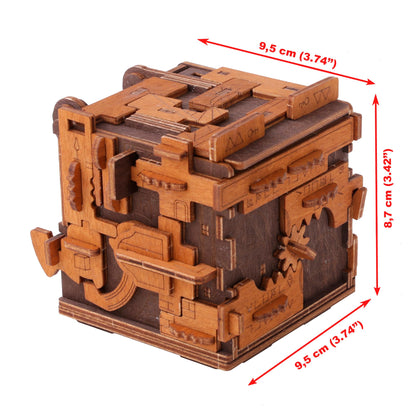 WOODEN.CITY Challenging Escape Room Puzzle Box - Hard Puzzle Box - Cluebox Escape Puzzle - Difficult Puzzle Box - 3D Escape Room Puzzle - Brain - WoodArtSupply