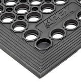 NoTrax 3' x 5' Lightweight Restaurant Rubber Floor Mat with Drainage Holes, Anti-Fatigue Mats, Black, T30 Competitor, T30S0035BL Notrax