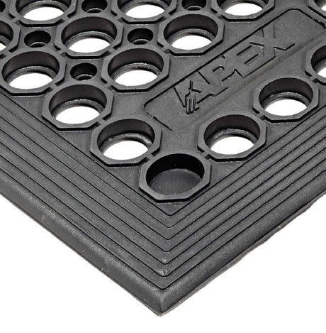 NoTrax 3' x 5' Lightweight Restaurant Rubber Floor Mat with Drainage Holes, Anti-Fatigue Mats, Black, T30 Competitor, T30S0035BL Notrax