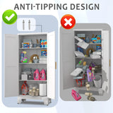 GAIOUS 61.02" Pantry Cabinet, Kitchen Pantry Storage Cabinets with Adjustable Shelves and Feet, White Pantry Storage Cabinet for Kitchen, Dining GAIOUS