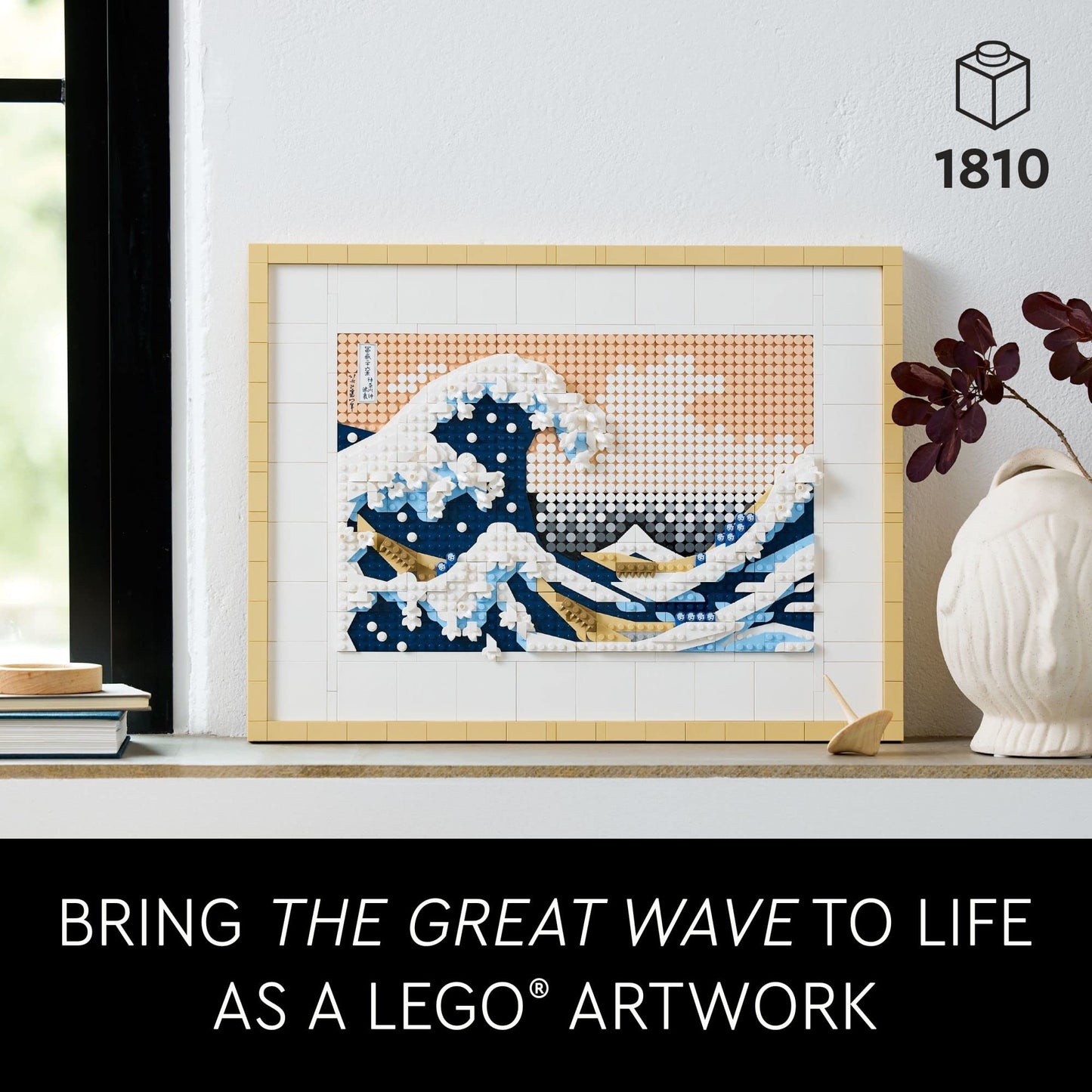 LEGO Art Hokusai – The Great Wave 31208, 3D Japanese Wall Art Craft Kit, Framed Ocean Canvas, Creative Activity Hobbies for Adults, DIY Home, Office