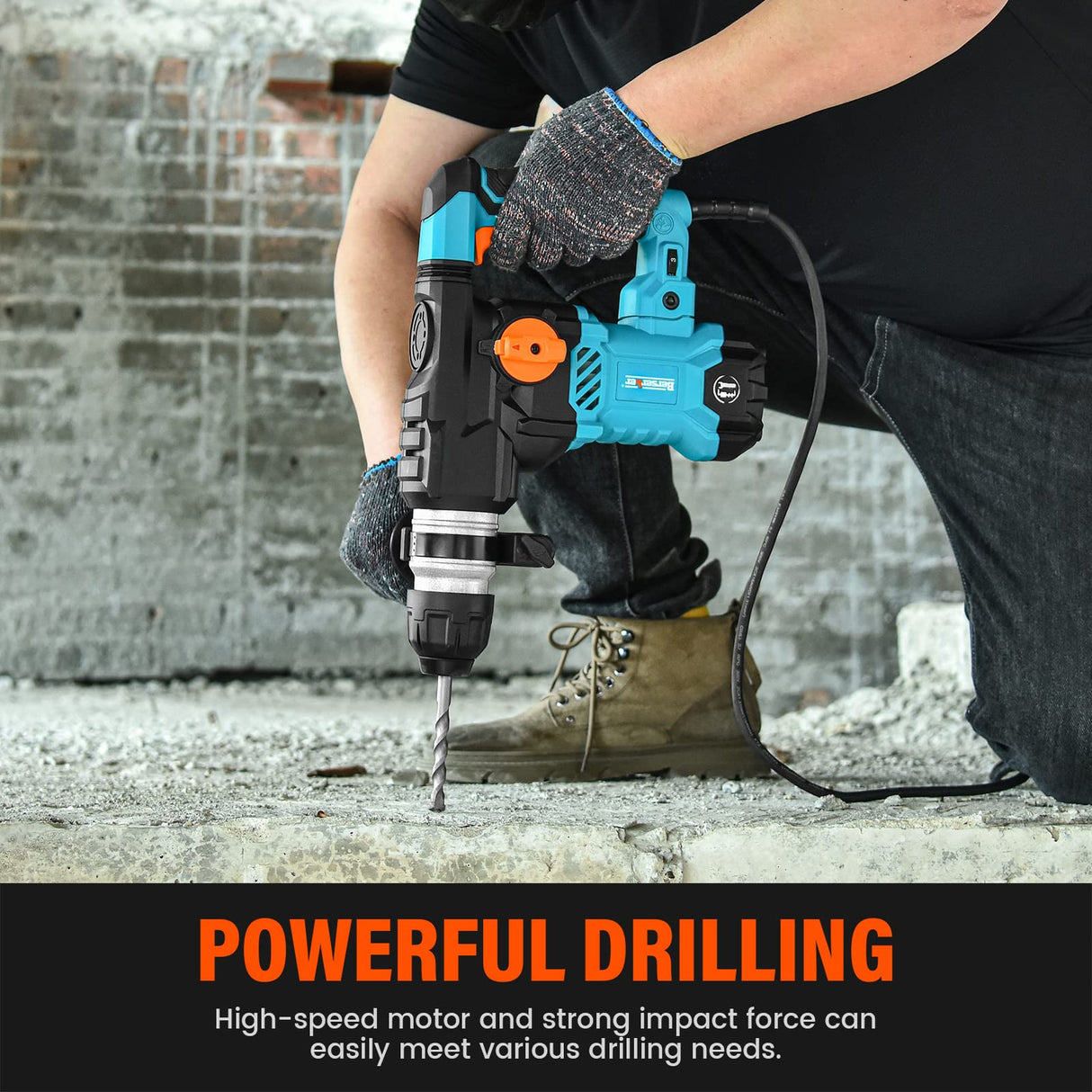 Berserker 1-1/4" SDS-Plus Rotary Hammer Drill with Vibration Control,Safety Clutch,12.5 Amp 4 Functions Corded Rotomartillo for Concrete-Including 3 Berserker