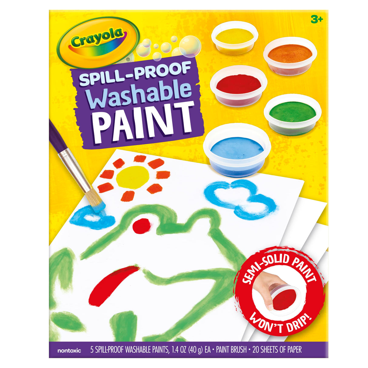 Crayola Spill Proof Watercolor Paint Set, Washable Paint for Kids, Ages 3, 4, 5, 6 Crayola