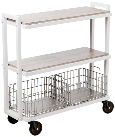 Atlantic Modular Mobile Storage Cart System, with Interchangeable Shelves & Baskets, Powder-Coated All-Steel Frame, 3-Tier, Caster Wheels for Atlantic