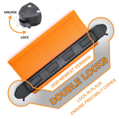 Contour Gauge with Lock, 2pcs 5&10 inch Profile Gauge Smart Measure Ruler Contour Duplicator Carpenter Tool for Vinyl Cutter Plank Install - Instant