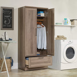 Sauder HomePlus Wardrobe/Pantry cabinets, L: 29.06" x W: 20.95" x H: 71.18", Salt Oak finish Sauder