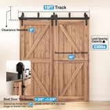 ZEKOO 10 FT Double Track Bypass Barn Door Hardware Kit Low Ceiling Wall Mount for Closet Double Wooden Doors (10FT Bypass kit) ZEKOO