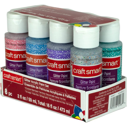 Craft Smart Glitter Acrylic Paint Set Value Pack