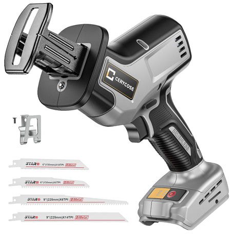 Cordless Reciprocating Saw for DeWalt 20V Max, Brushless Motor Variable Speed, Tool-Free Blade Change, Cerycose Reciprocating saw with LED Light,4 Cerycose