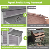 Chicken Coop Outdoor Hen House Wooden Poultry Cage with 2 Perches,2 Sides Large Nesting Boxes GUTINNEEN