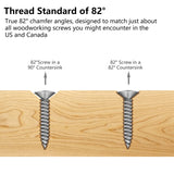MulWark 82° Countersink Drill Bit Set incl. 5pcs Free Replaceable HSS Drill Bits for Wood｜3/8" Quick-Change -Chamfered Adjustable Drilling Tool Kit MULWARK