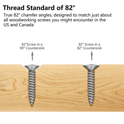 MulWark 82° Countersink Drill Bit Set incl. 5pcs Free Replaceable HSS Drill Bits for Wood｜3/8" Quick-Change -Chamfered Adjustable Drilling Tool Kit - WoodArtSupply