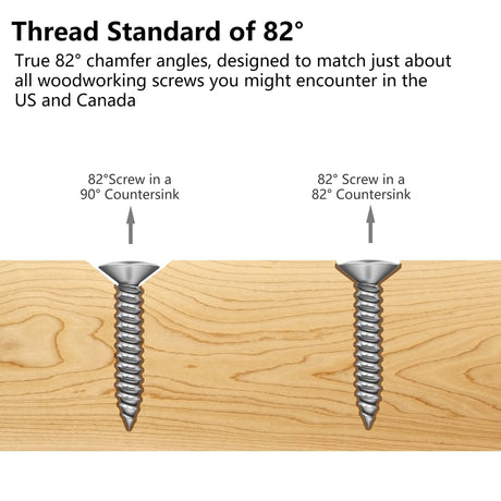 MulWark 82° Countersink Drill Bit Set incl. 5pcs Free Replaceable HSS Drill Bits for Wood｜3/8" Quick-Change -Chamfered Adjustable Drilling Tool Kit MULWARK