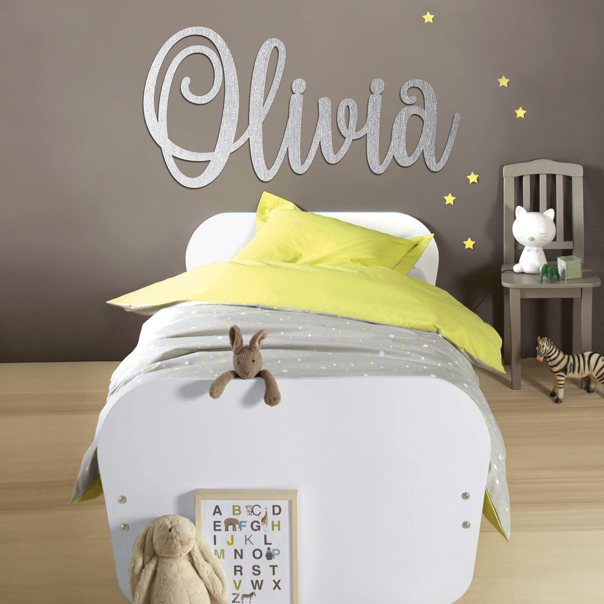 Personalized Nursery Décor 6" - 60" Wide, Custom Wooden Name Sign, Name Sign for Boy or Girl, Wedding Shower Gift, Personalized Children's Room Sign LONG DOORS