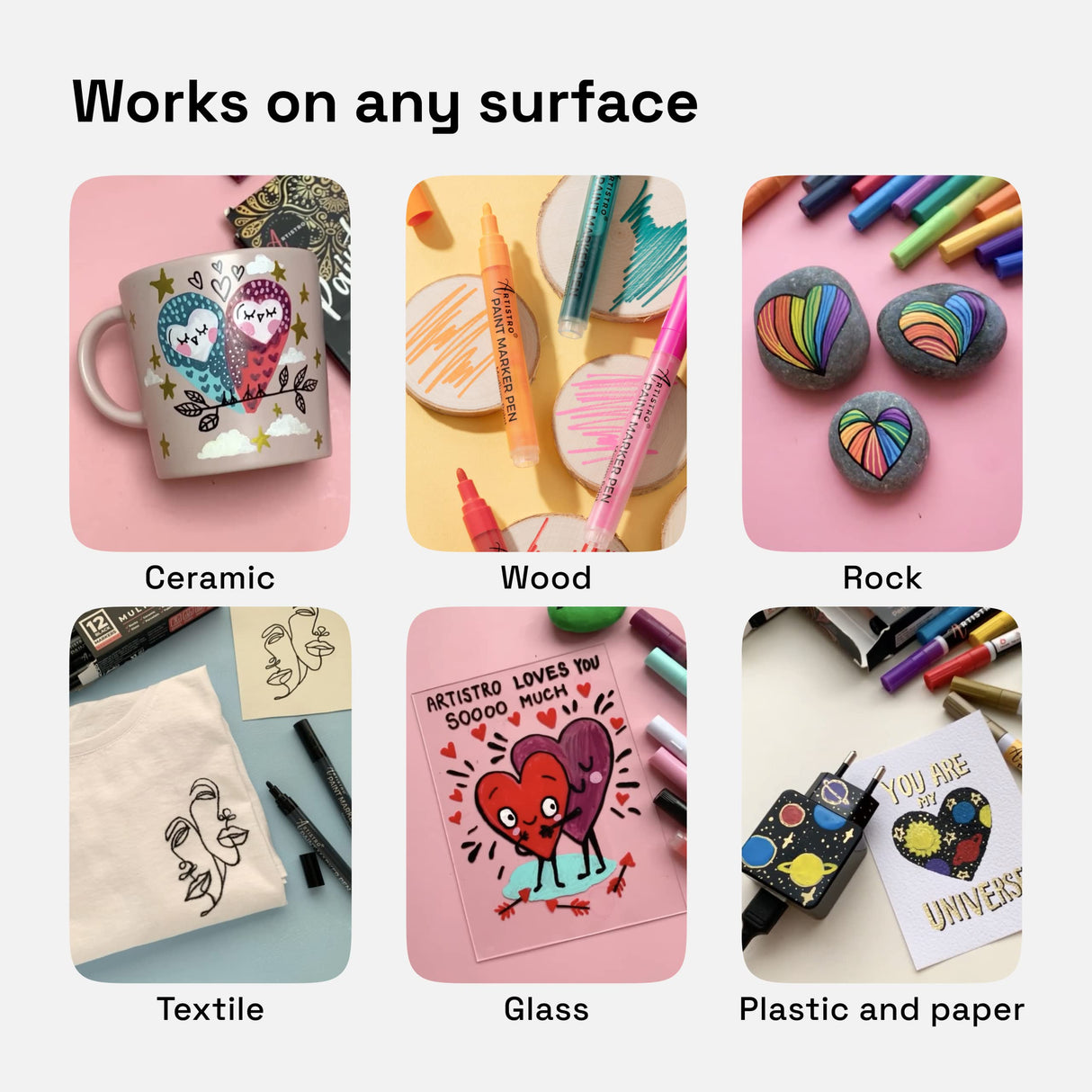 ARTISTRO Watercolor Brush Pens, 48 Colors Set + 2 Water Brush Pens with 12 Set Acrylic Paint Pens Medium Tip ARTISTRO