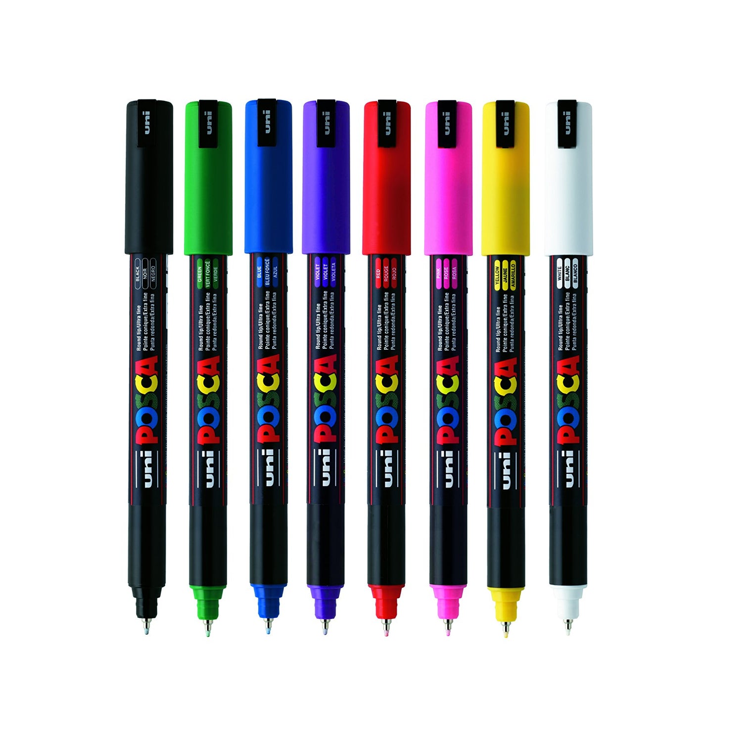 Posca Unibal PC-1MR EXTRA FINE Wallet of 8 STANDARD COLOURS Posca