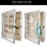 FramePro Shadow Box Frame with Removable Shelves, White 11x14 Deep Memory Box Display Case for Collectibles, Keepsake Coins Military Medals Pins FramePro