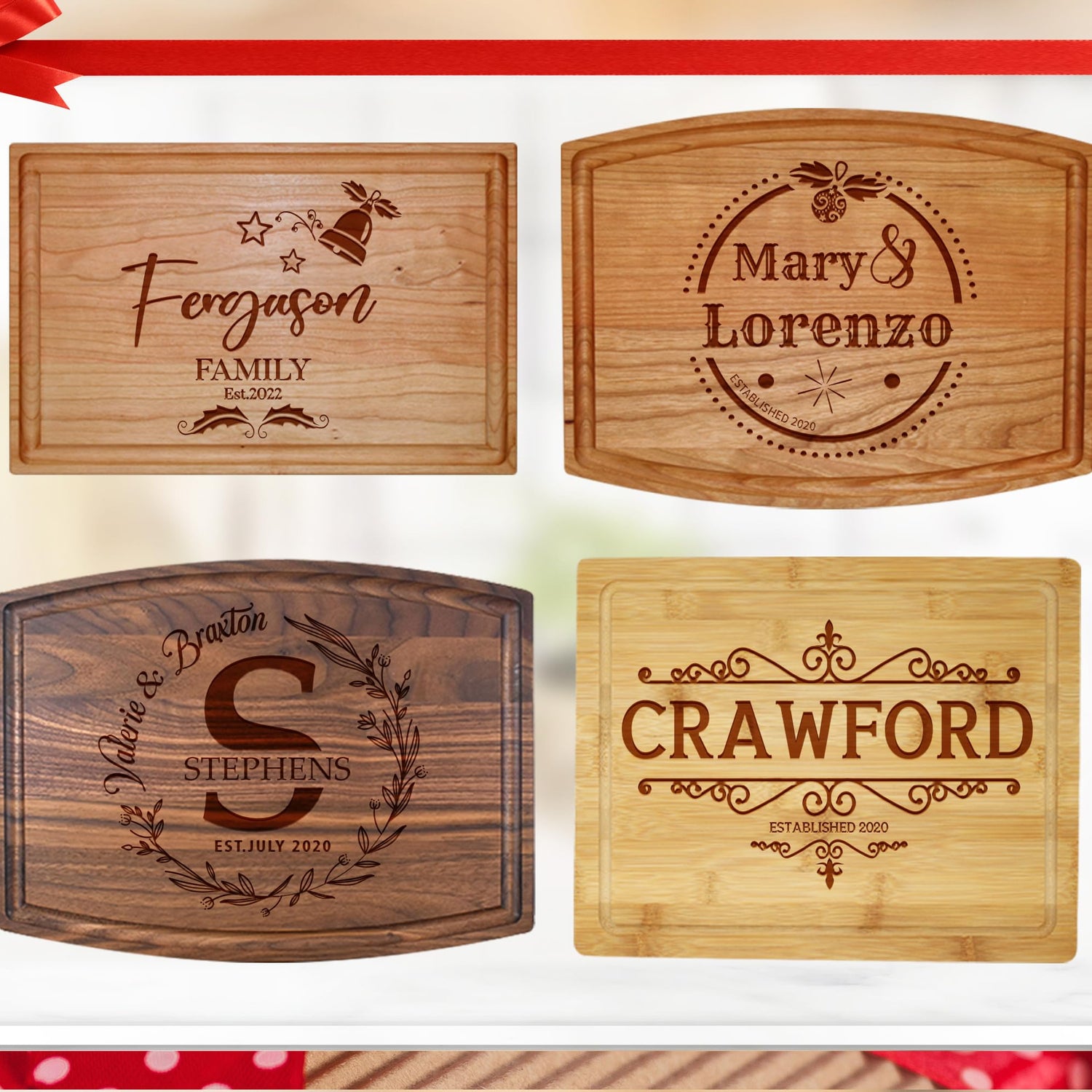 Silverhill Design Custom Wood Cutting Board Gift:Perfect Wedding & Anniversaries! Personalized Charcuterie Cheese Board for Couples, Friends, & Generic
