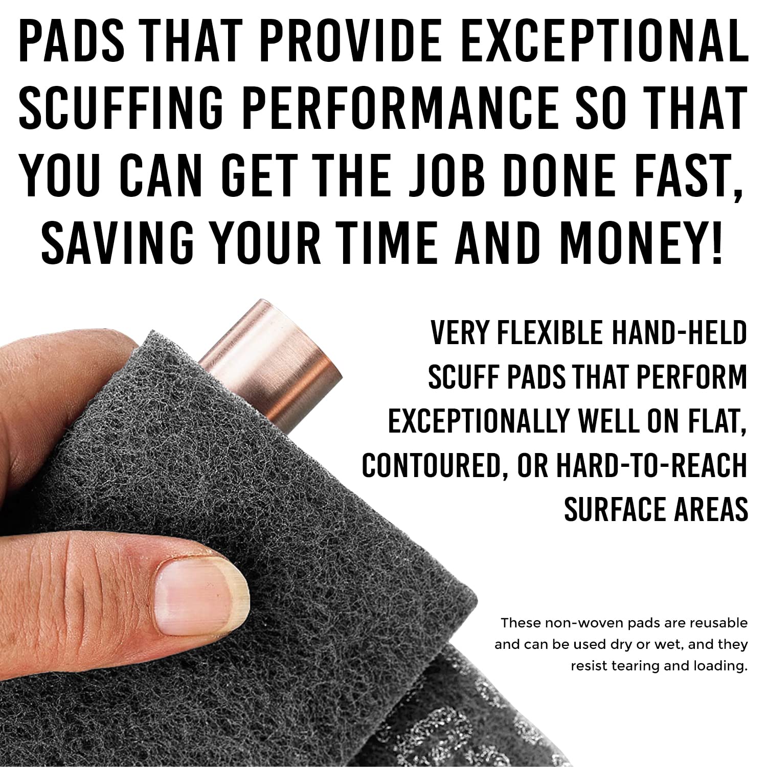 Eshazu Premium General Purpose Scuff Pads 6" x 9", Box of 10 - Scuffing, Scouring, Sanding, Paint Primer Prep Adhesion Scratch - Surface Preparation Ez Eshazu