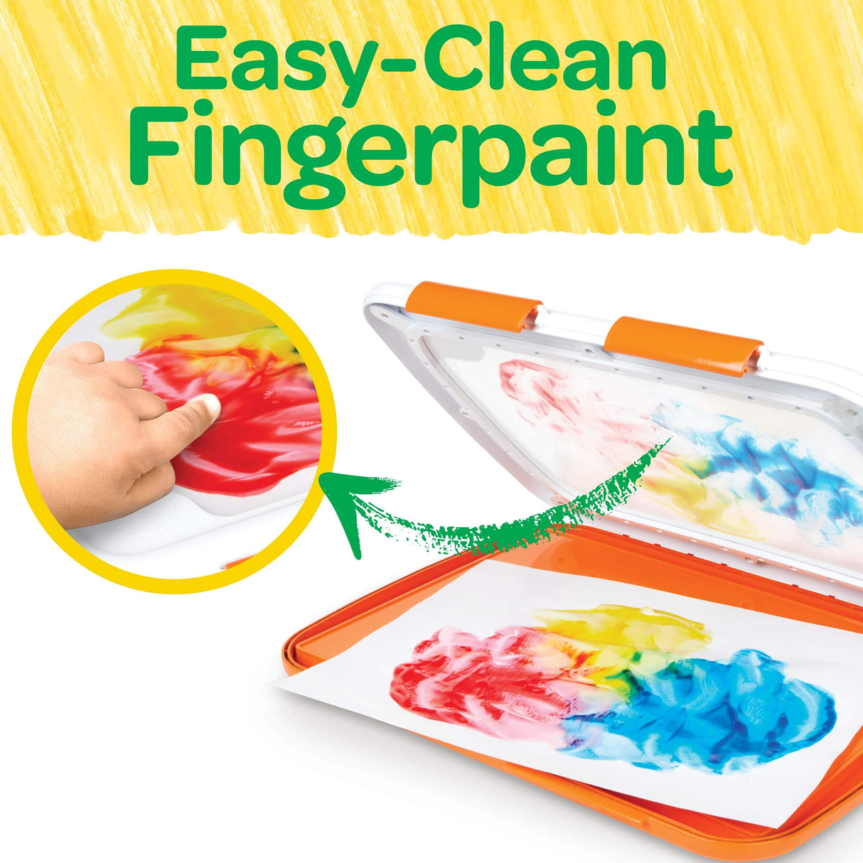 Crayola Washable Finger Paint Station, Less Mess Finger Paints for Toddlers, Kids Gift Crayola