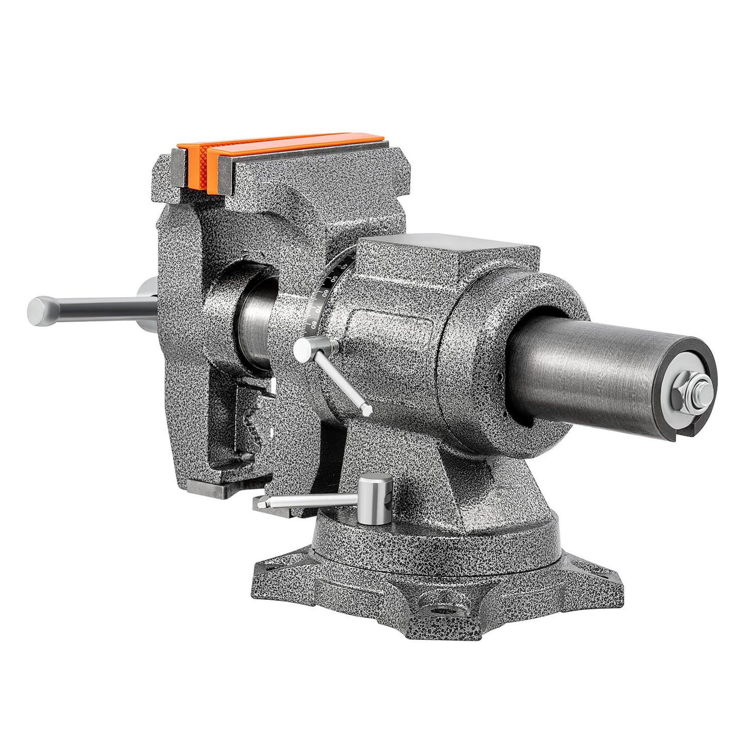 LMYYGOO Bench Vise, 5-inch Jaw Width 5-inch Jaw Opening, 360° Swivel Base, Multipurpose Heavy Duty Workbench Vise with Anvil &1 Pair Vise Jaw Pad, LMYYGOO