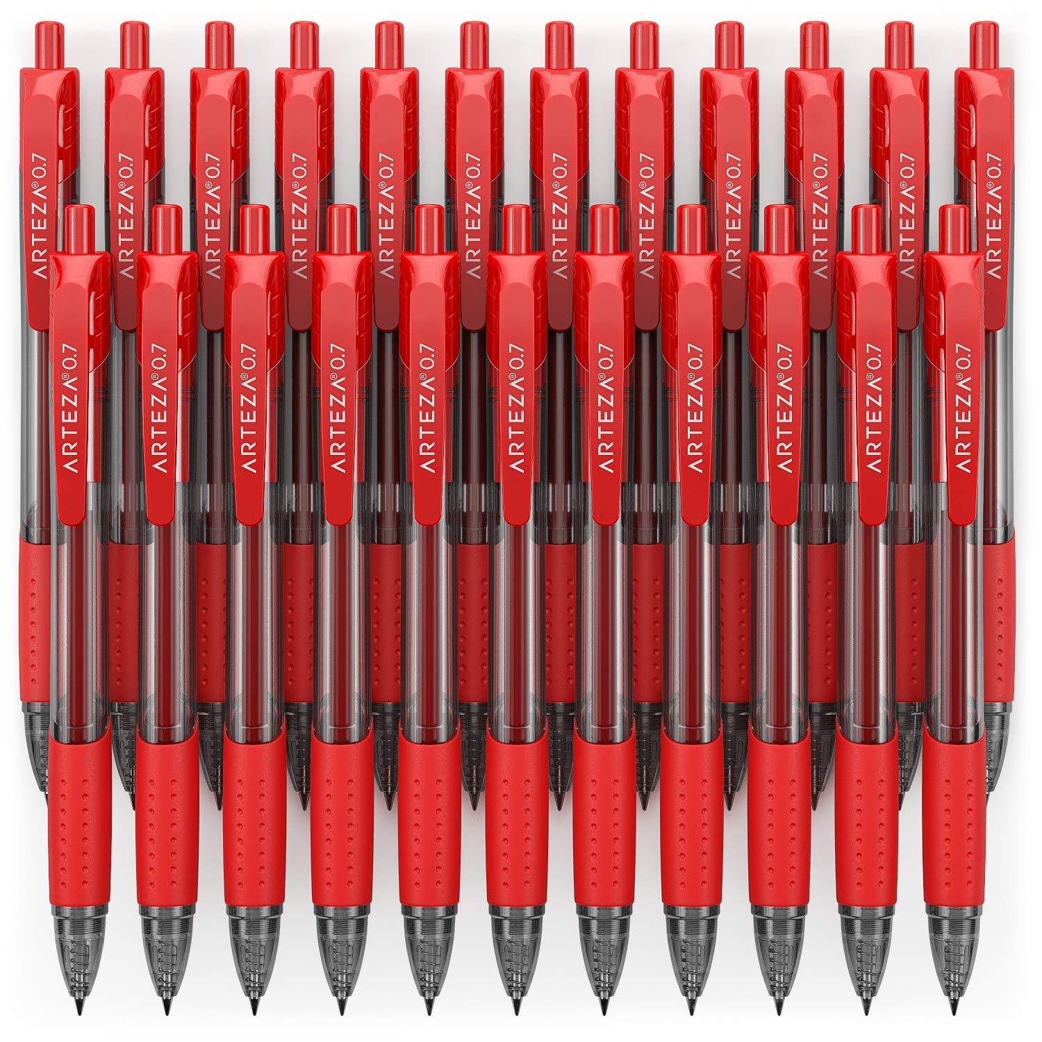 ARTEZA Red Gel Pens, Pack of 24, 0.7mm Medium Point, Quick Drying Ink for Smooth Writing, Perfect for College School Supplies, Office Tasks, and Note ARTEZA