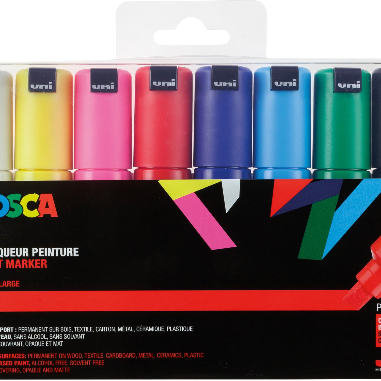 POSCA Mitsubishi Pencil PC8K8C Water-Based Pen, Broad Point, Square Core, 8 Colors POSCA