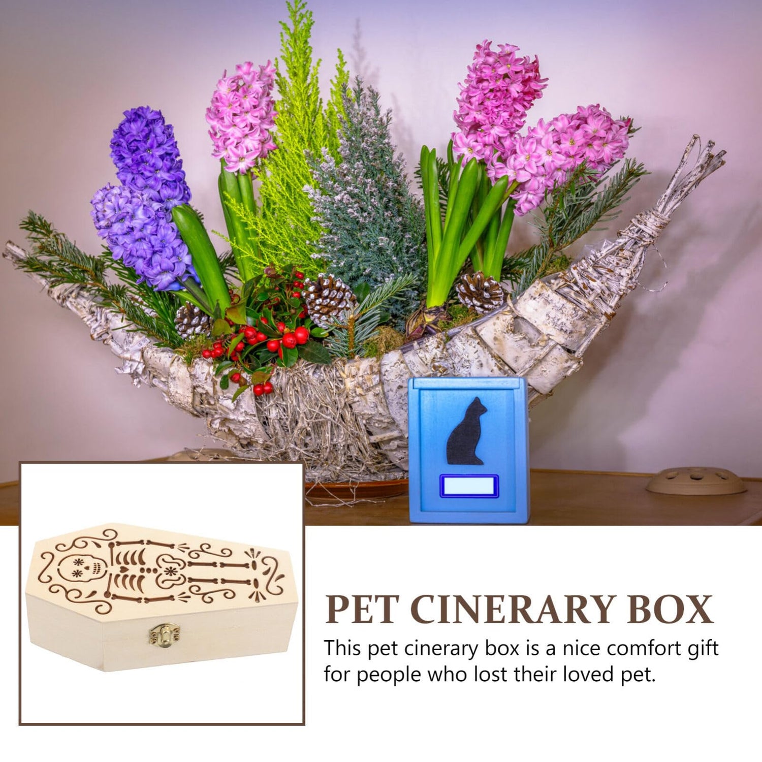 GANAZONO Unfinished Wood Coffin Halloween Coffin Box Small Unfinished Wood Funeral Coffin with Hinged Lid DIY Keepsake Casket Coffin Treat Box for GANAZONO