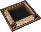WE Games 14 inch 4-Player Shut The Box Wooden Board Game, Walnut Stain WE Games