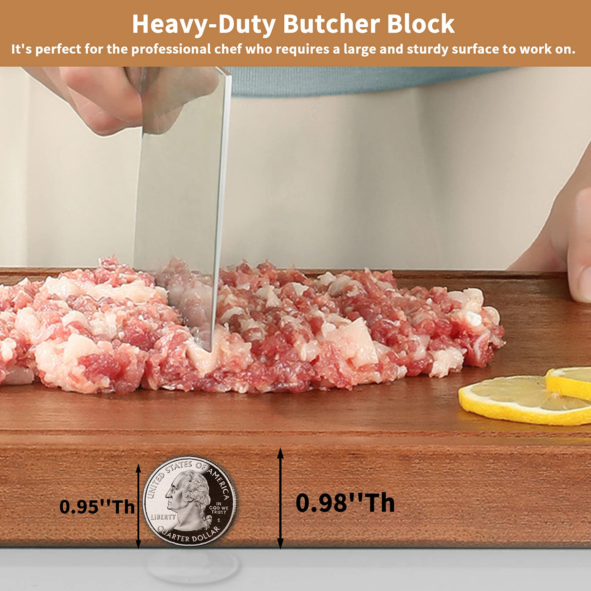 Brosisincorp Real Solid Sapele Wood Cutting Board One Piece No Glue Non Toxic All Whole Single Wood Butcher Block Thick Hard Wood Heavy Duty Edge Brosisincorp