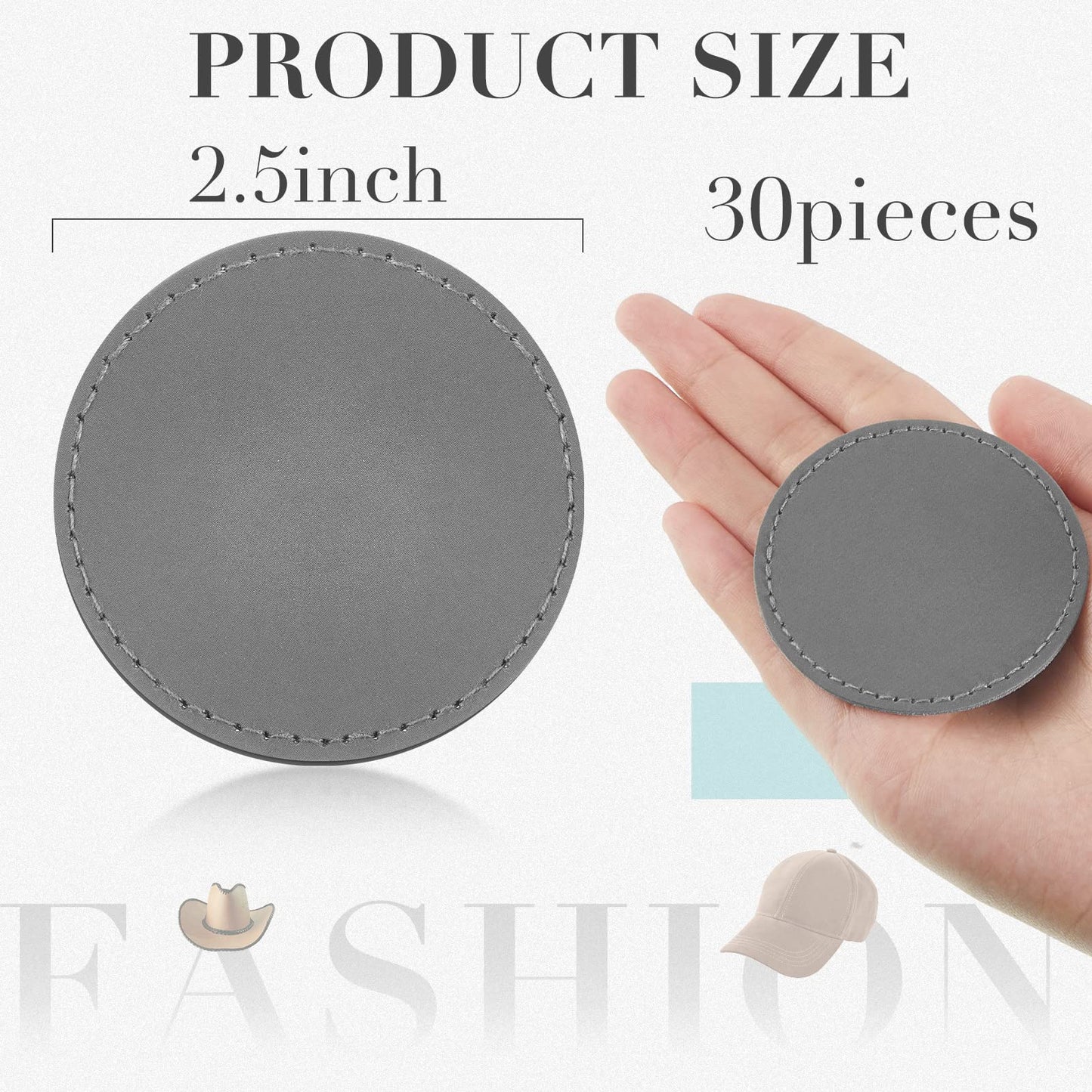 30 Pcs Blank Leather Hat Patches with Adhesive Round Laserable Leatherette Patch Brown Faux Leather Patches Glowforge Laser Supplies for Hats,