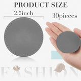 30 Pcs Blank Leather Hat Patches with Adhesive Round Laserable Leatherette Patch Brown Faux Leather Patches Glowforge Laser Supplies for Hats, Dunzy