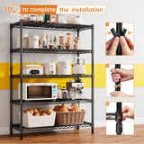 REIBII 5-Shelf Wire Shelving,Storage Shelves Metal Shelves for Storage,71’’H Adjustable Garage Shelving Heavy Duty Storage Rack Pantry Shelf Kitchen REIBII