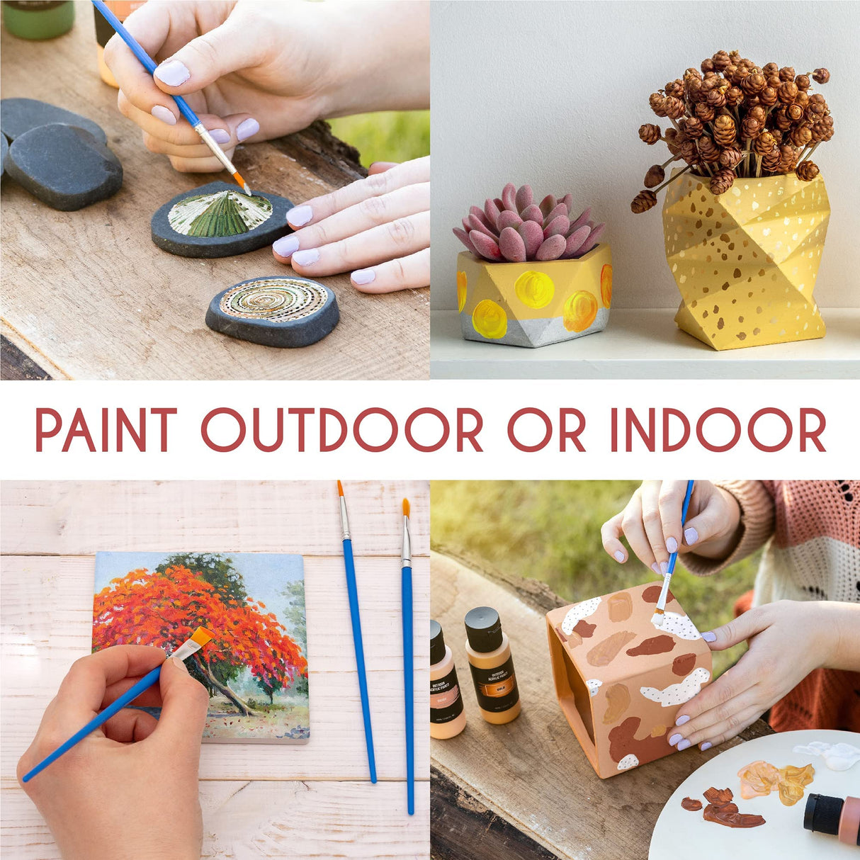 Outdoor acrylic paint set (2 fl oz)- 20 Tubes 2 with Glow in the Dark Effect - Art supplies for Adults - For multiple use- Woods, Leather, Metal & Zenacolor