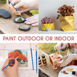 Outdoor acrylic paint set (2 fl oz)- 20 Tubes 2 with Glow in the Dark Effect - Art supplies for Adults - For multiple use- Woods, Leather, Metal & Zenacolor